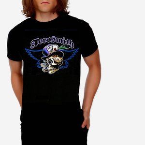 Aerosmith Skull Wings Logo metal rock Official T-Shirt M NWT